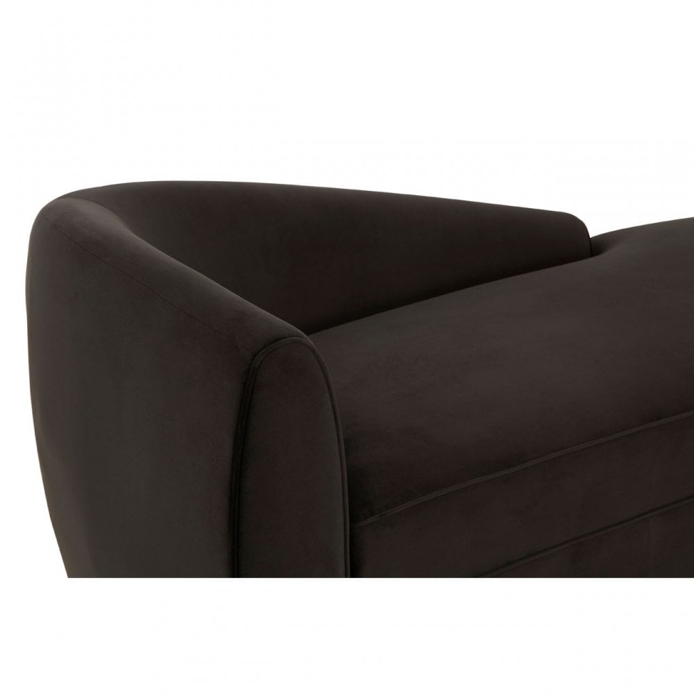 Batix Black Left Arm Chaise Longue, Black
