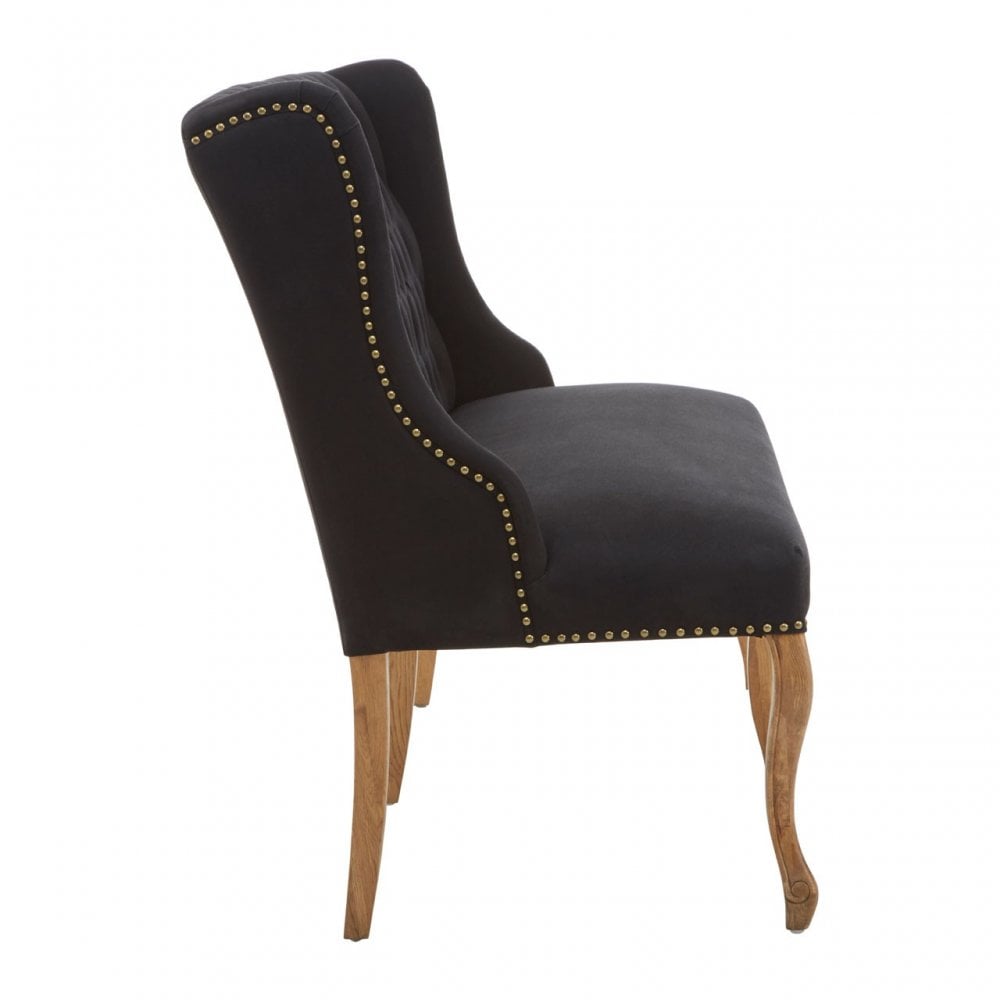 Harrison 2 Seat Black Bench, Black