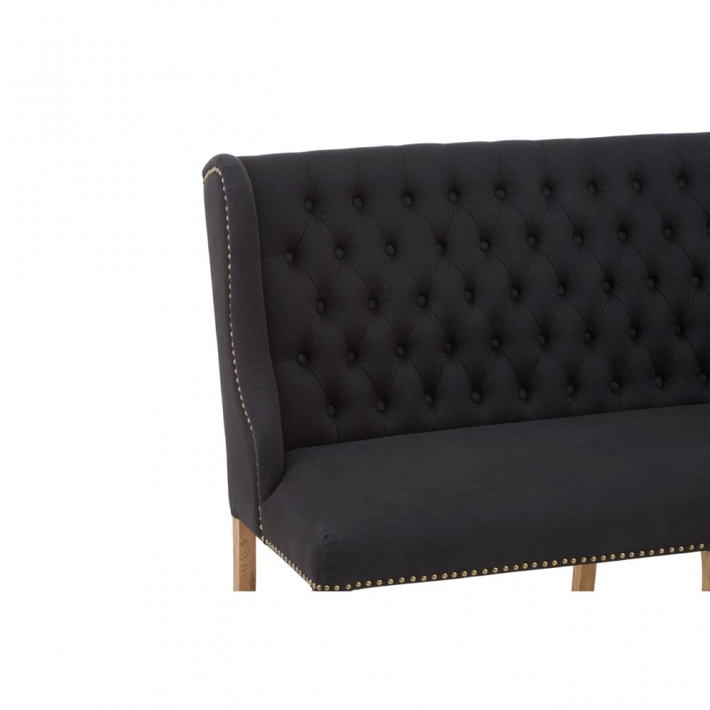 Harrison 2 Seat Black Bench, Black