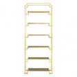 Horizon 6 Tier Bookshelf, Gold