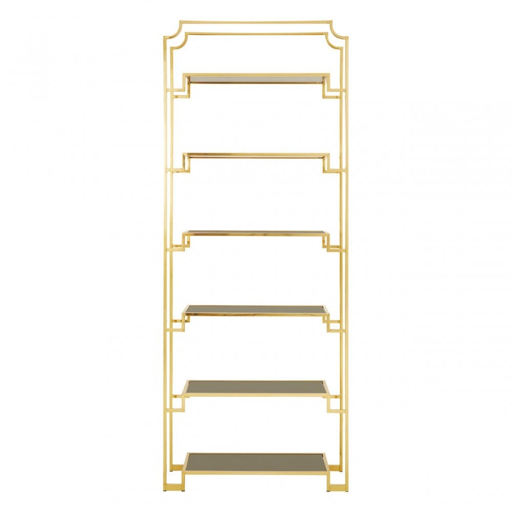 Horizon 6 Tier Bookshelf, Gold