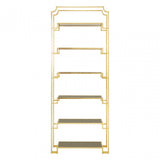 Horizon 6 Tier Bookshelf, Gold