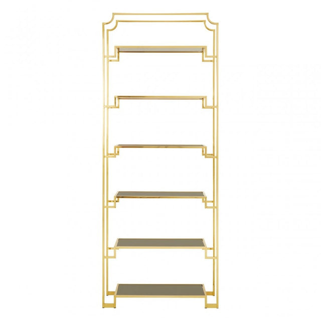 Horizon 6 Tier Bookshelf, Gold