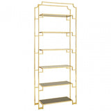Horizon 6 Tier Bookshelf, Gold