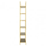 Horizon 6 Tier Bookshelf, Gold