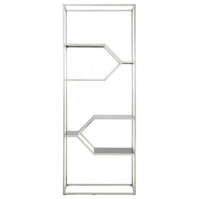 Horizon Silver Finish Bookshelf, Silver