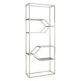Horizon Silver Finish Bookshelf, Silver
