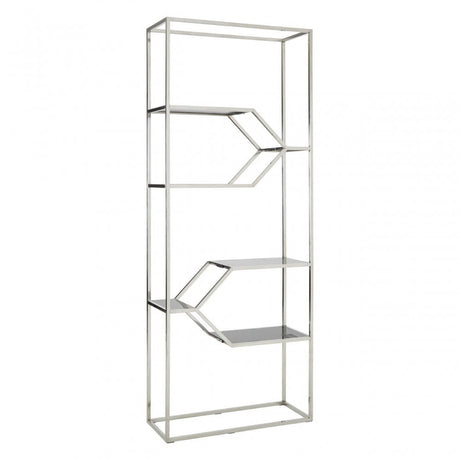 Horizon Silver Finish Bookshelf, Silver