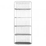 Horizon Silver Cage Design Bookshelf, Silver