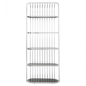 Horizon Silver Cage Design Bookshelf, Silver