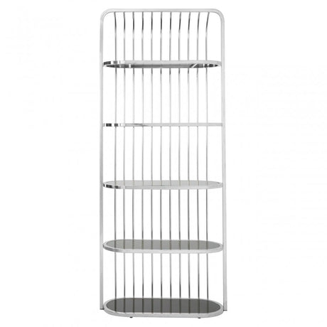 Horizon Silver Cage Design Bookshelf, Silver