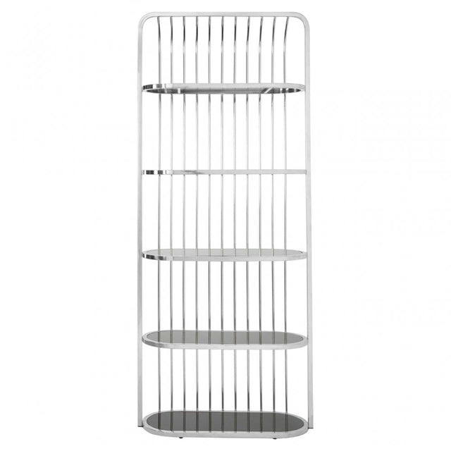 Horizon Silver Cage Design Bookshelf, Silver