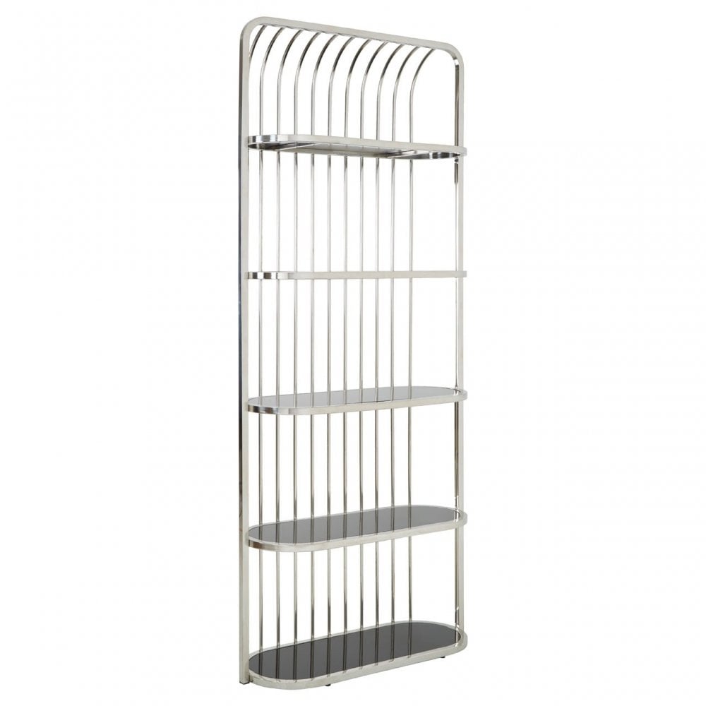 Horizon Silver Cage Design Bookshelf, Silver