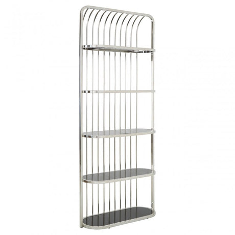 Horizon Silver Cage Design Bookshelf, Silver