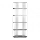 Horizon Silver Cage Design Bookshelf, Silver
