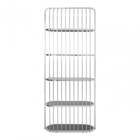 Horizon Silver Cage Design Bookshelf, Silver