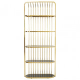 Horizon Gold Finish Cage Design Bookshelf, Gold