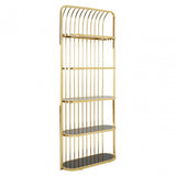 Horizon Gold Finish Cage Design Bookshelf, Gold