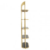 Horizon Gold Finish Cage Design Bookshelf, Gold