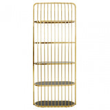 Horizon Gold Finish Cage Design Bookshelf, Gold