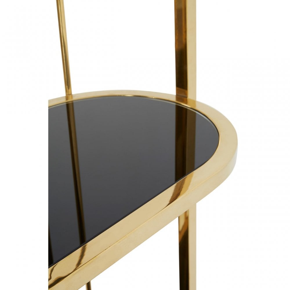 Horizon Gold Finish Cage Design Bookshelf, Gold