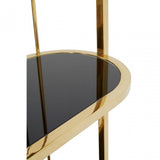 Horizon Gold Finish Cage Design Bookshelf, Gold
