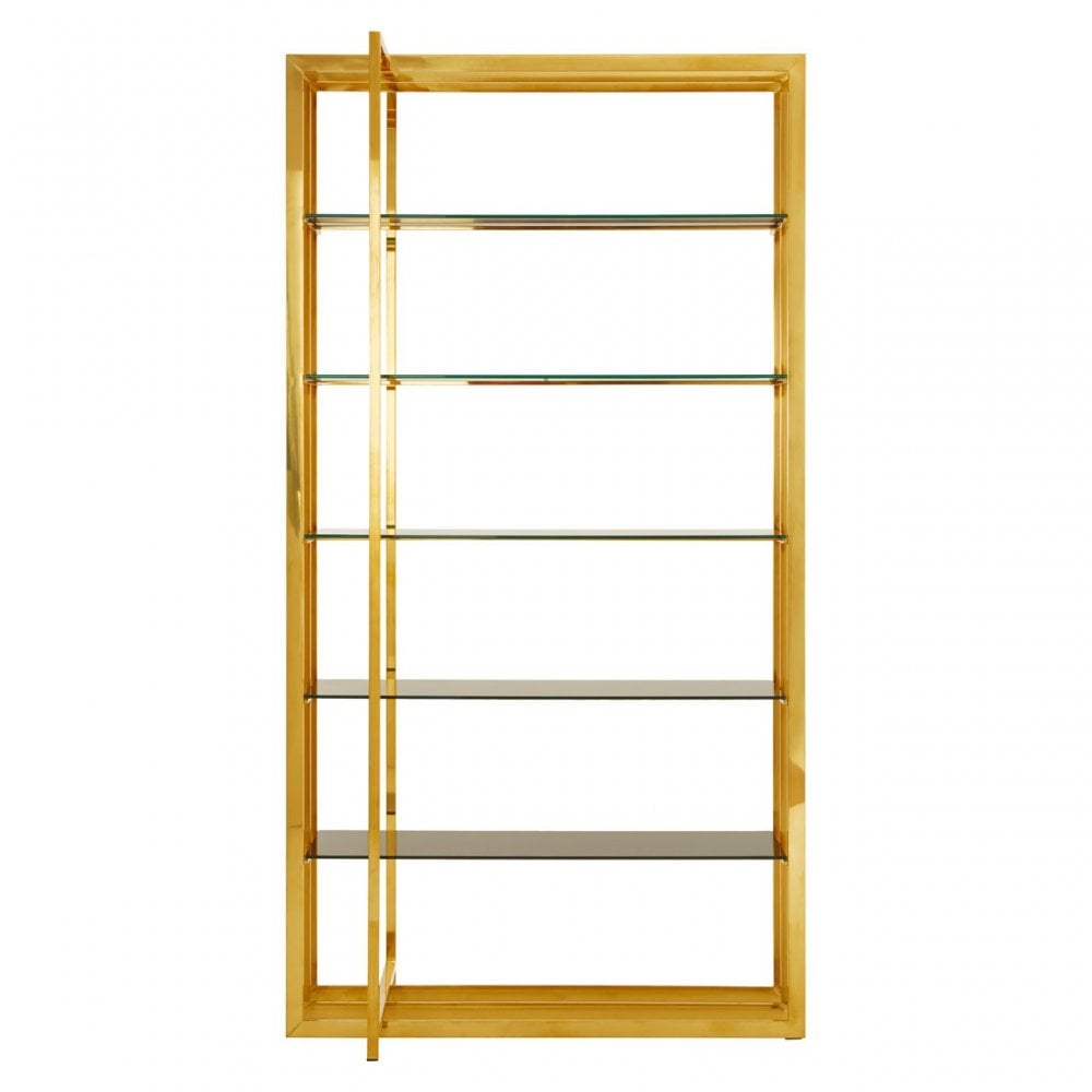 Horizon Rectangular Bookshelf, Gold