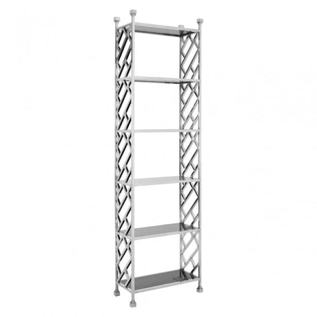 Horizon Silver Tiles Design Bookshelf, Silver
