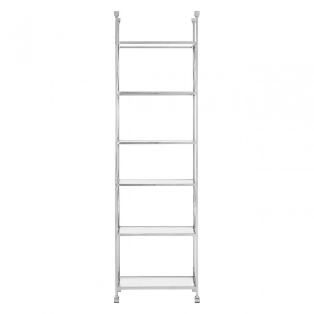 Horizon Silver Cross Design Bookshelf, Silver