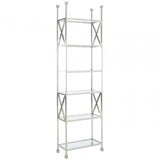Horizon Silver Cross Design Bookshelf, Silver