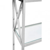 Horizon Silver Cross Design Bookshelf, Silver
