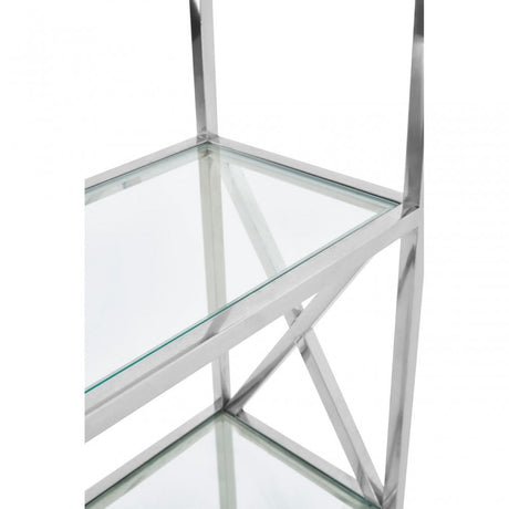 Horizon Silver Cross Design Bookshelf, Silver