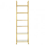 Horizon Gold Finish Cross Design Bookshelf, Gold
