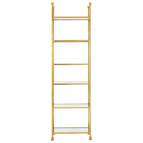 Horizon Gold Finish Cross Design Bookshelf, Gold