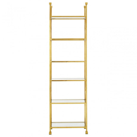 Horizon Gold Finish Cross Design Bookshelf, Gold