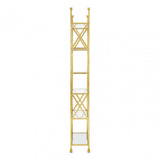 Horizon Gold Finish Cross Design Bookshelf, Gold