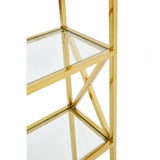 Horizon Gold Finish Cross Design Bookshelf, Gold