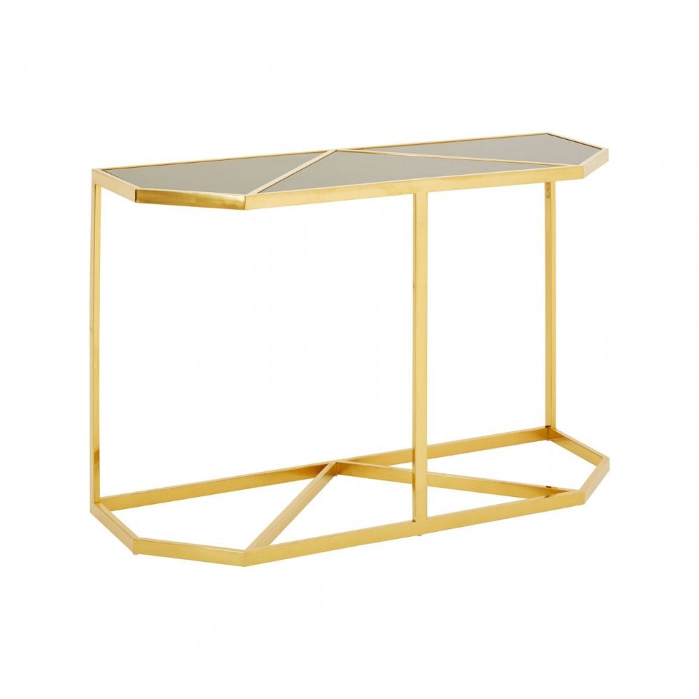 Horizon Black Tempered Glass Console Table, Black