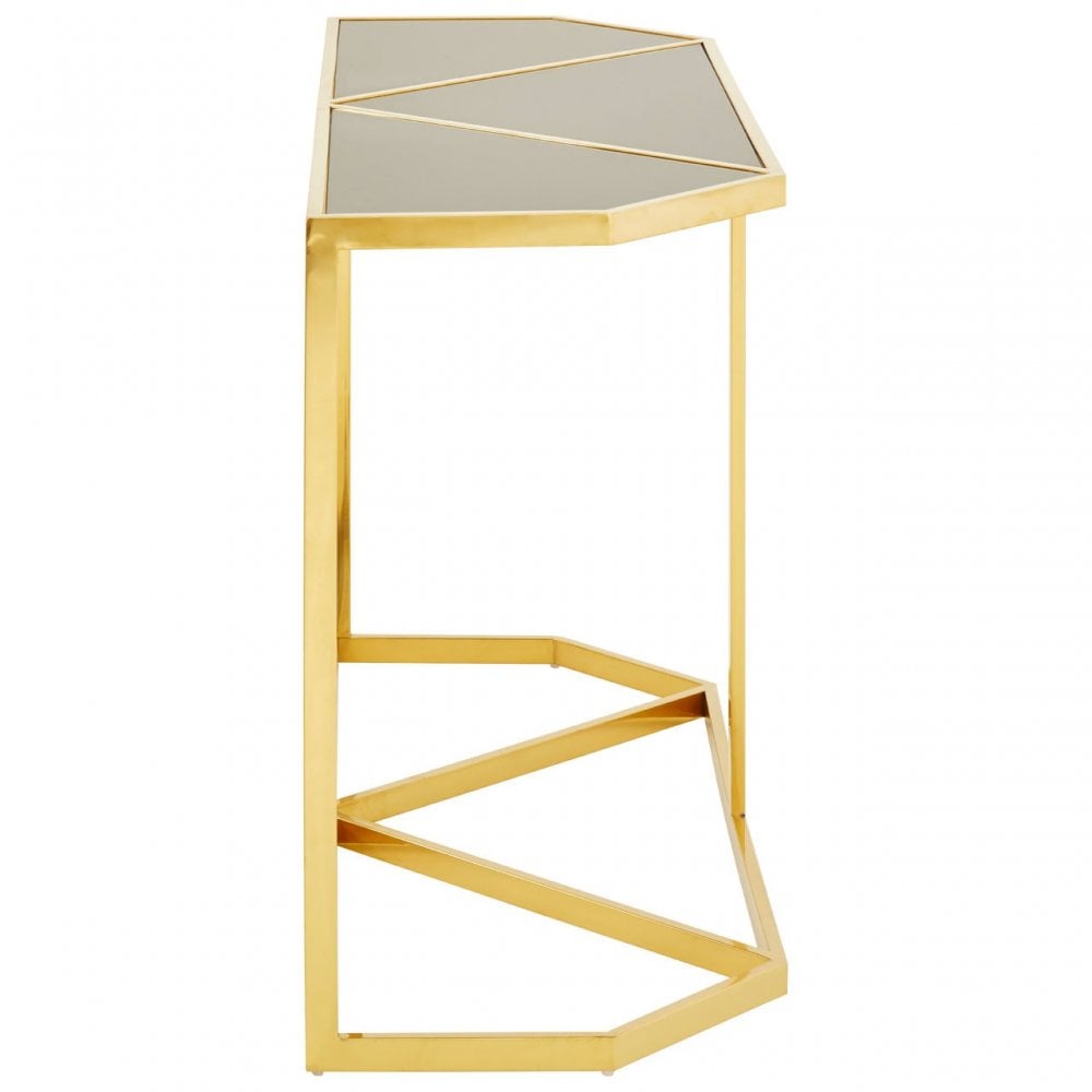 Horizon Black Tempered Glass Console Table, Black