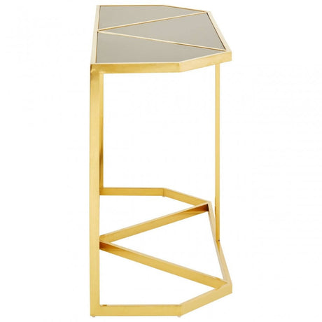 Horizon Black Tempered Glass Console Table, Black