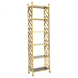 Horizon Brick Design Bookshelf, Gold