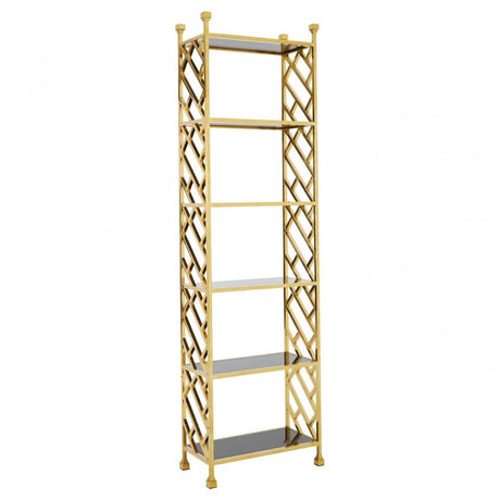 Horizon Brick Design Bookshelf, Gold