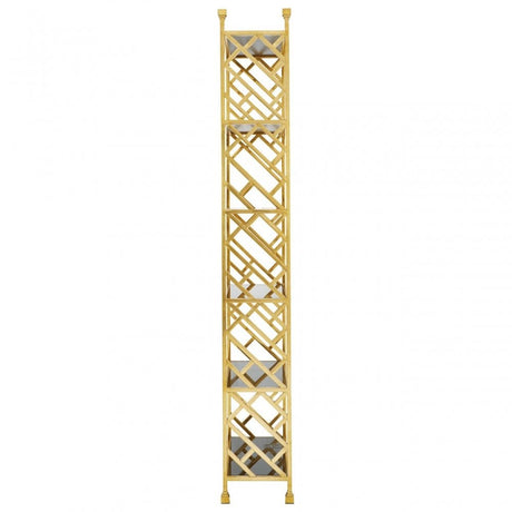 Horizon Brick Design Bookshelf, Gold