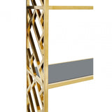 Horizon Brick Design Bookshelf, Gold