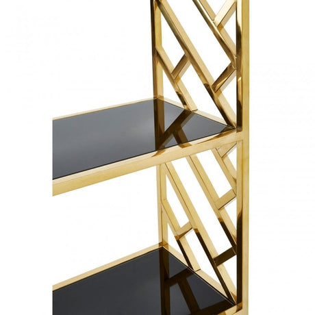 Horizon Brick Design Bookshelf, Gold