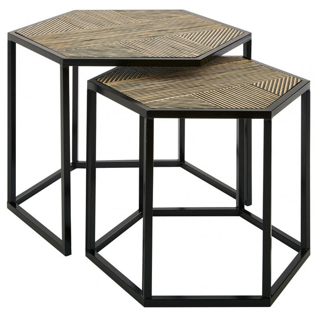 Babita Set Of 2 Side Tables, Natural