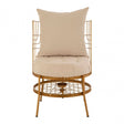 Mantis Gold Finish Chair With Cushion, Gold