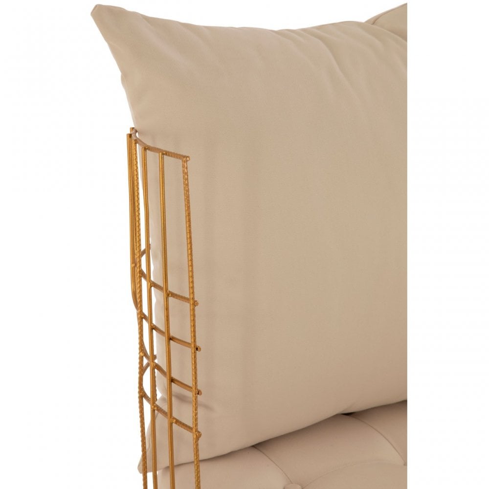 Mantis Gold Finish Chair With Cushion, Gold