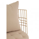 Mantis Gold Finish Chair With Cushion, Gold