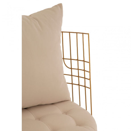 Mantis Gold Finish Chair With Cushion, Gold